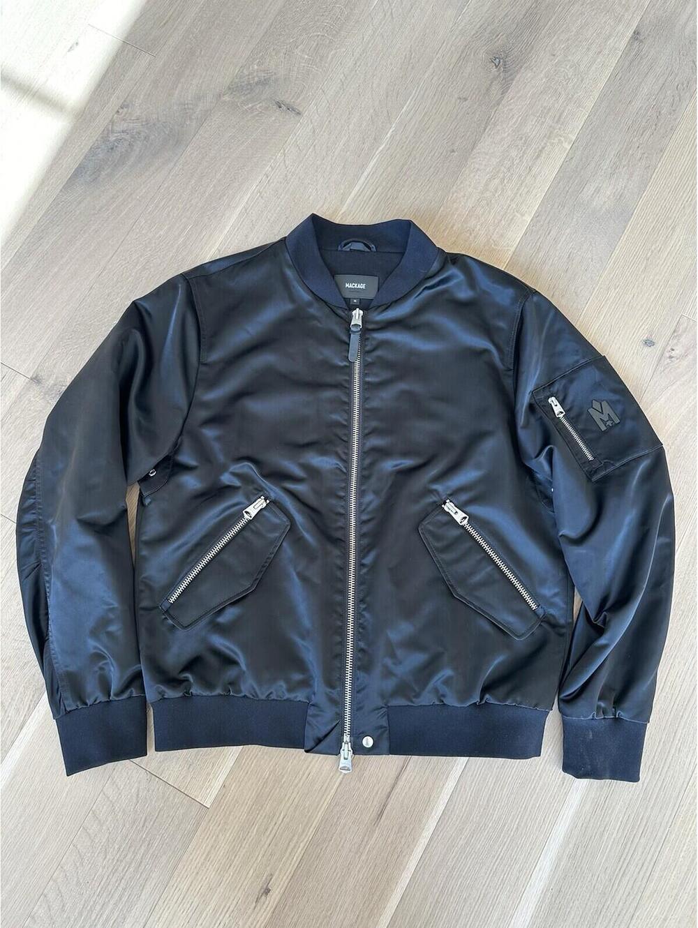 Mackage Ragner-Z Bomber Jacket Black Men’s Size 44